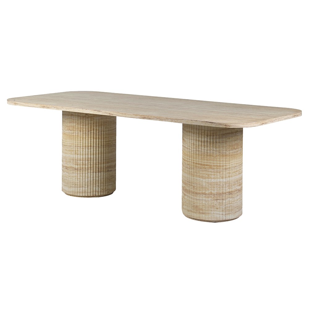Arden Faux Travertine Dining Table