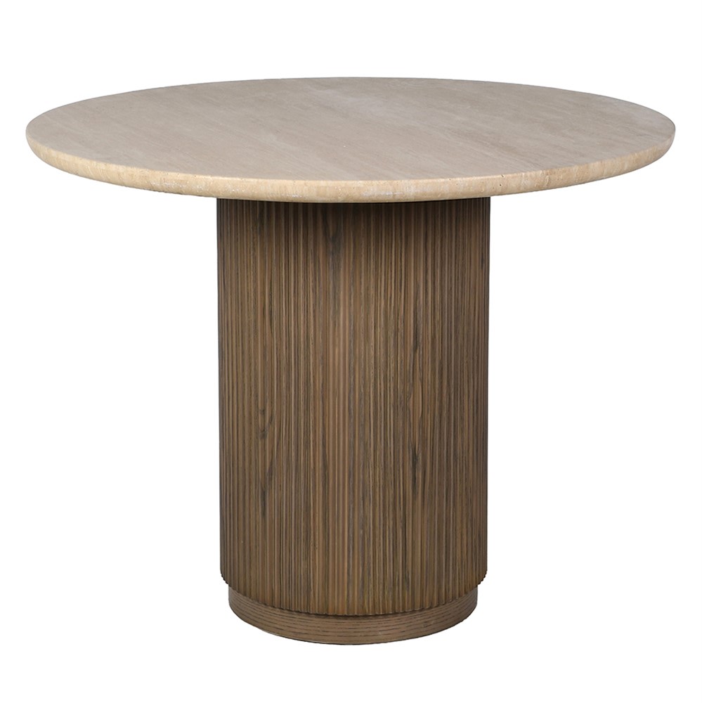 Travertine Round Dining Table