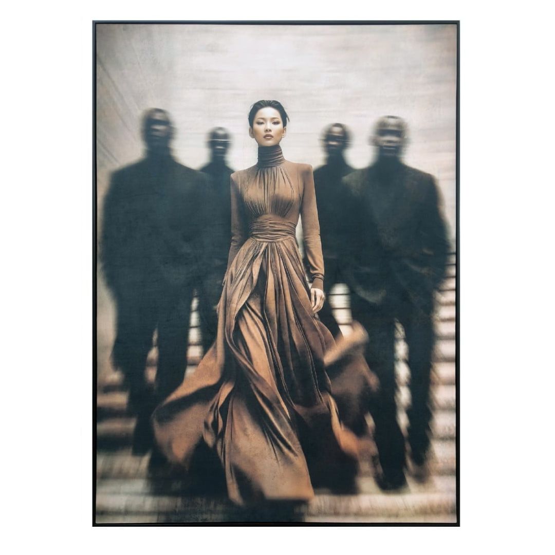 Velvet Portrait Canvas, Woman in Dress