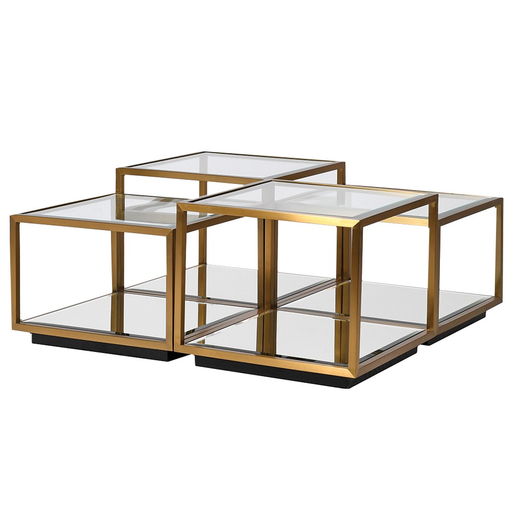 Glass Top Multi-level Modular Coffee Table