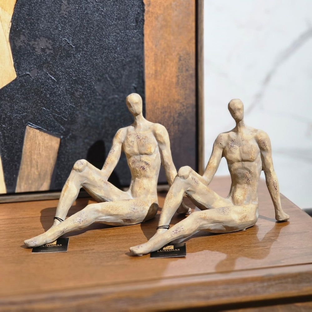 Bronze Sitting Man Sculpture