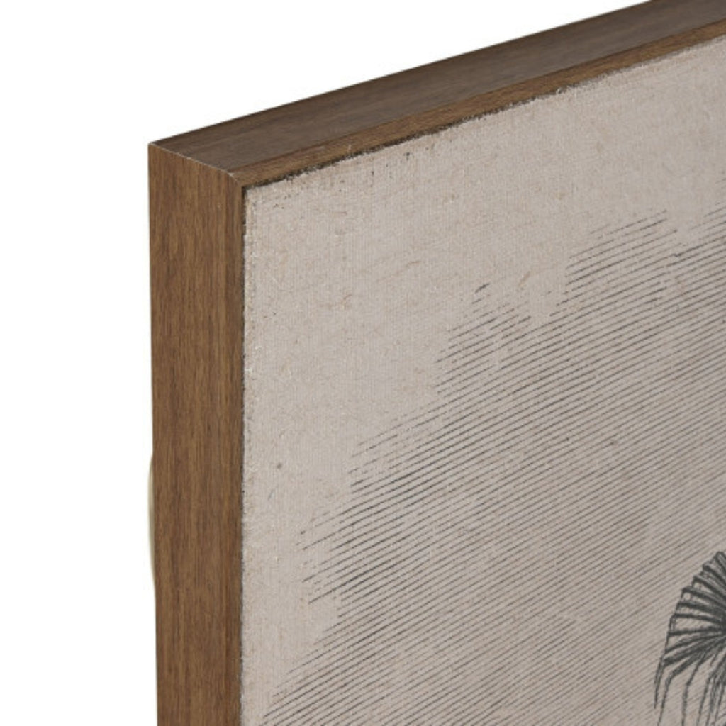 S/3 Jute Palms Pictures - Hand-Painted Wall Art Set