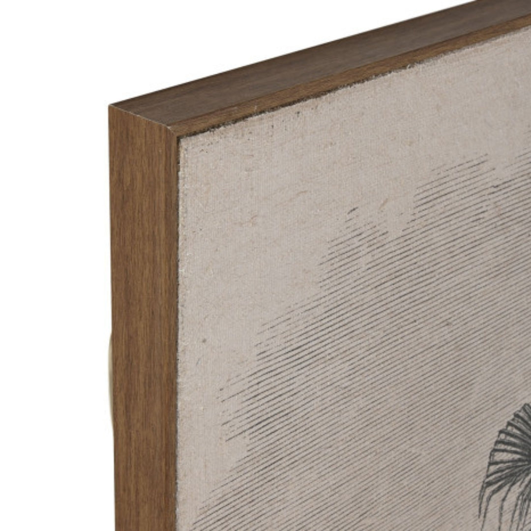 S/3 Jute Palms Pictures - Hand-Painted Wall Art Set