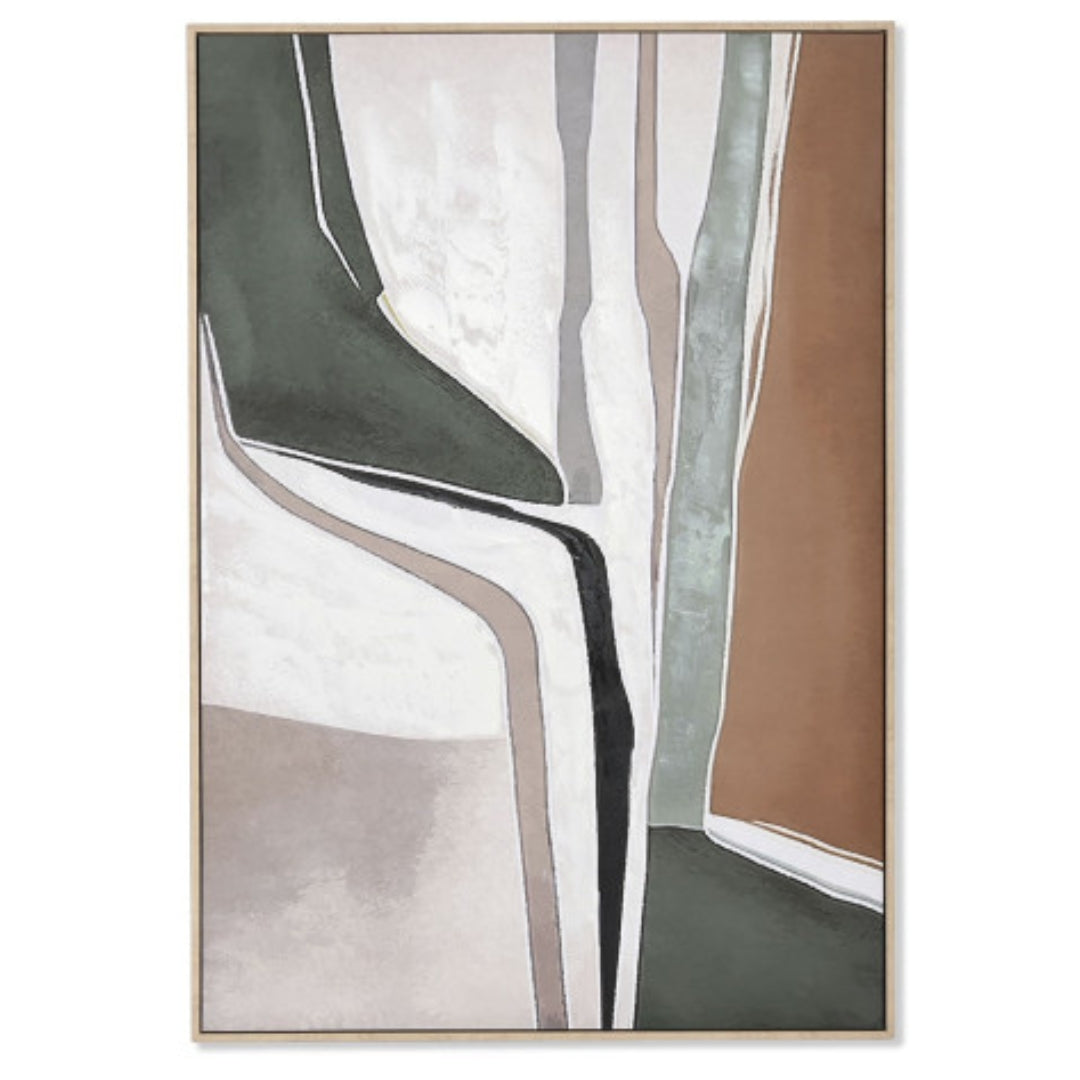 Green Abstract Picture – Framed Canvas Artwork