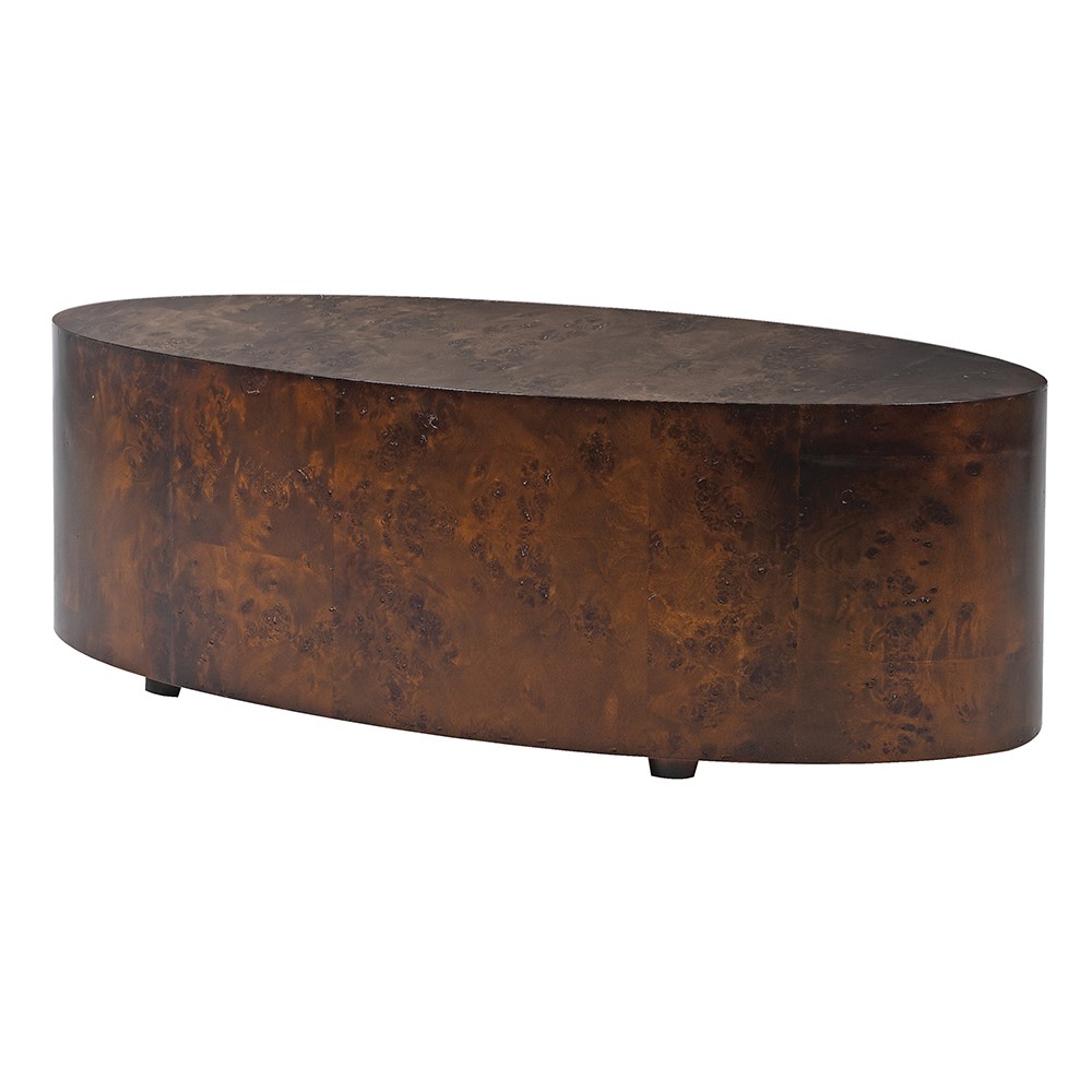 Burl Dark Oval Coffee Table