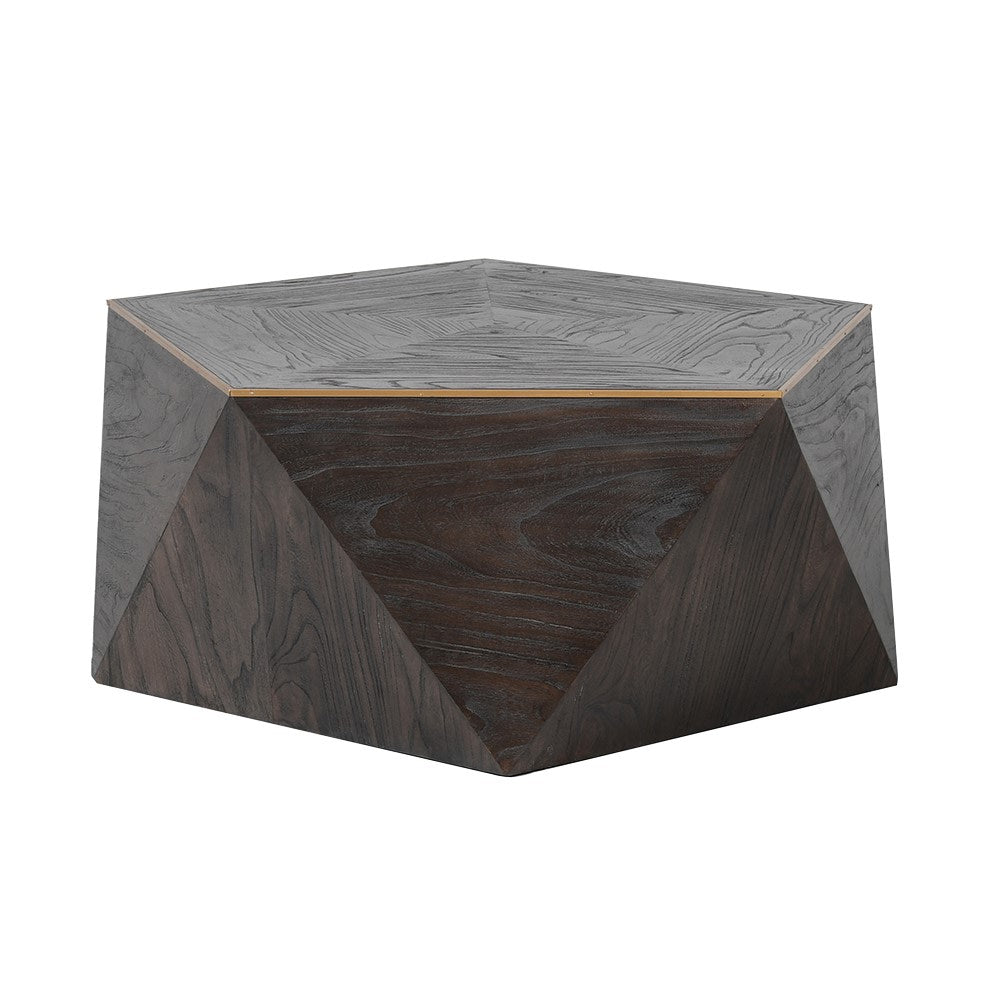 Gold Trim Pentagon Coffee Table