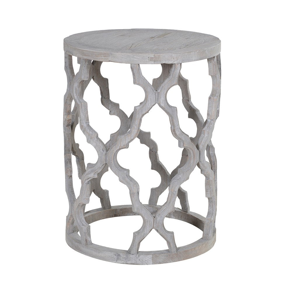Round Fretwork End Table