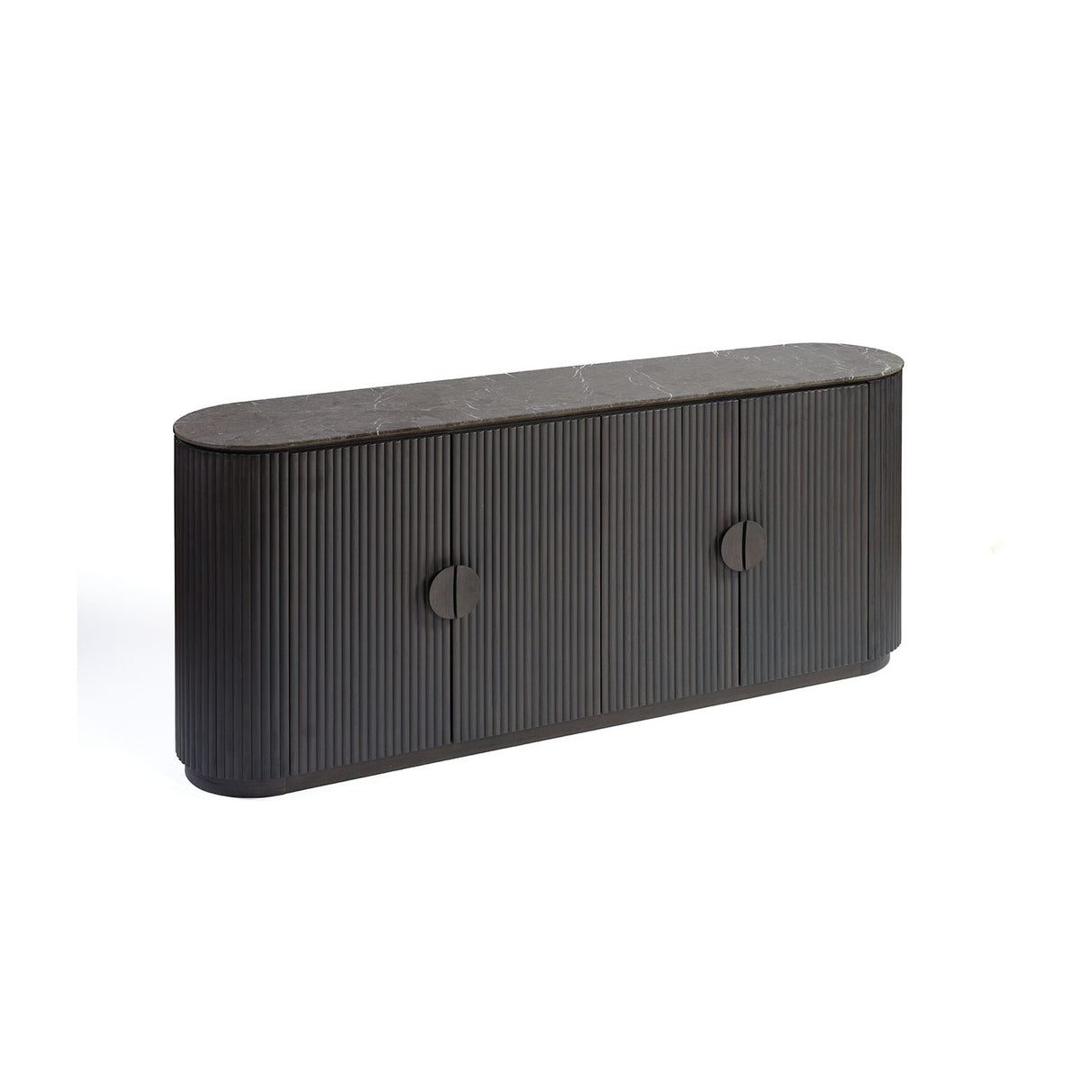 Noel Dark Ash & Grey Marble Sideboard
