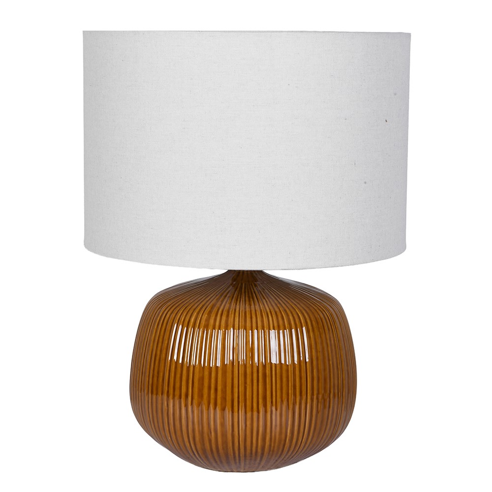 Cinnamon Ribbed Table Lamp