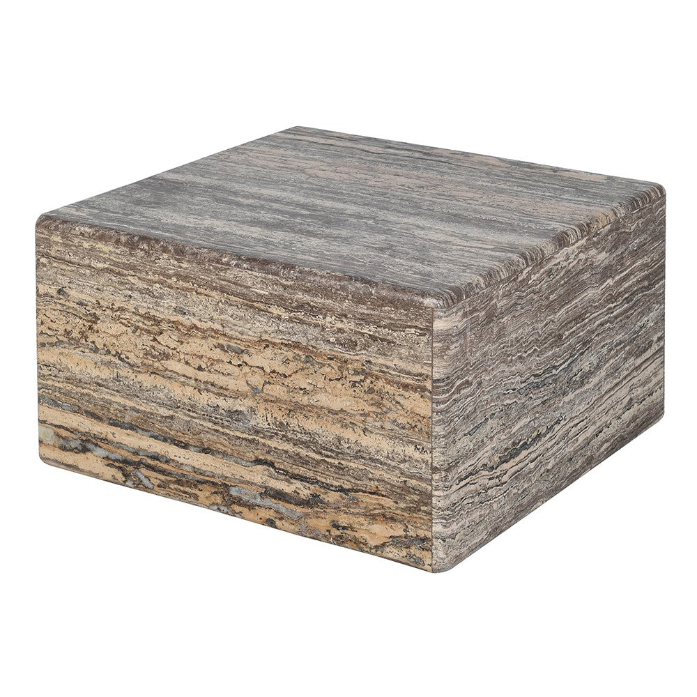 Dark Travertine Block Occasional Table