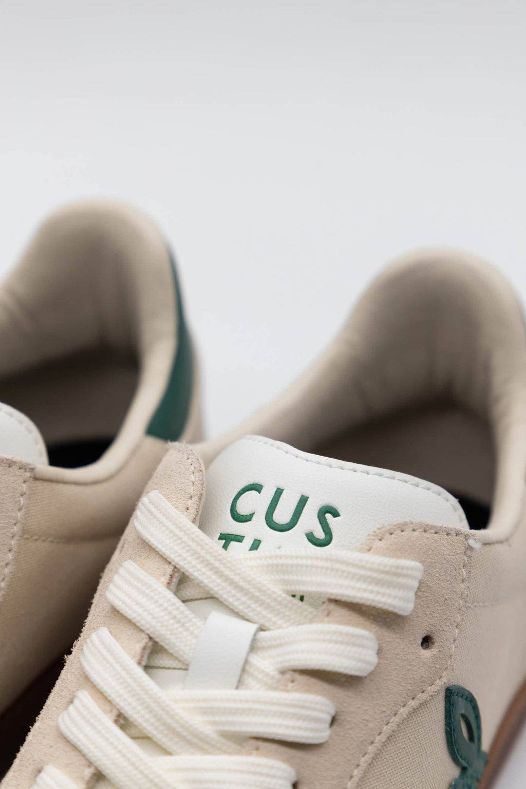 Light Beige Suede Casual Sneakers by Custi Mikelo with Interchangeable Laces