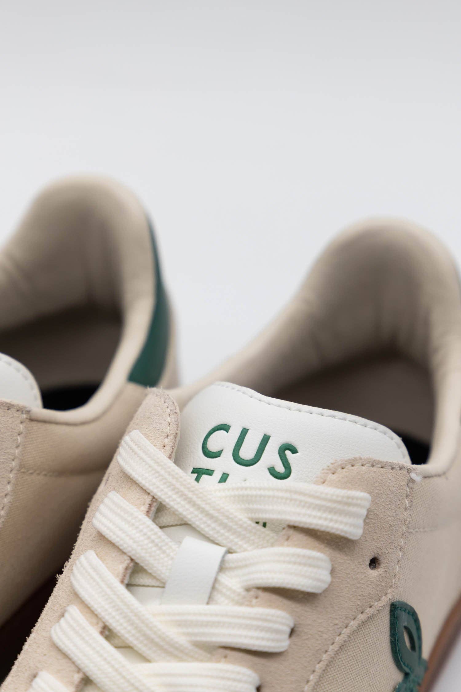 Light Beige Suede Casual Sneakers by Custi Mikelo with Interchangeable Laces