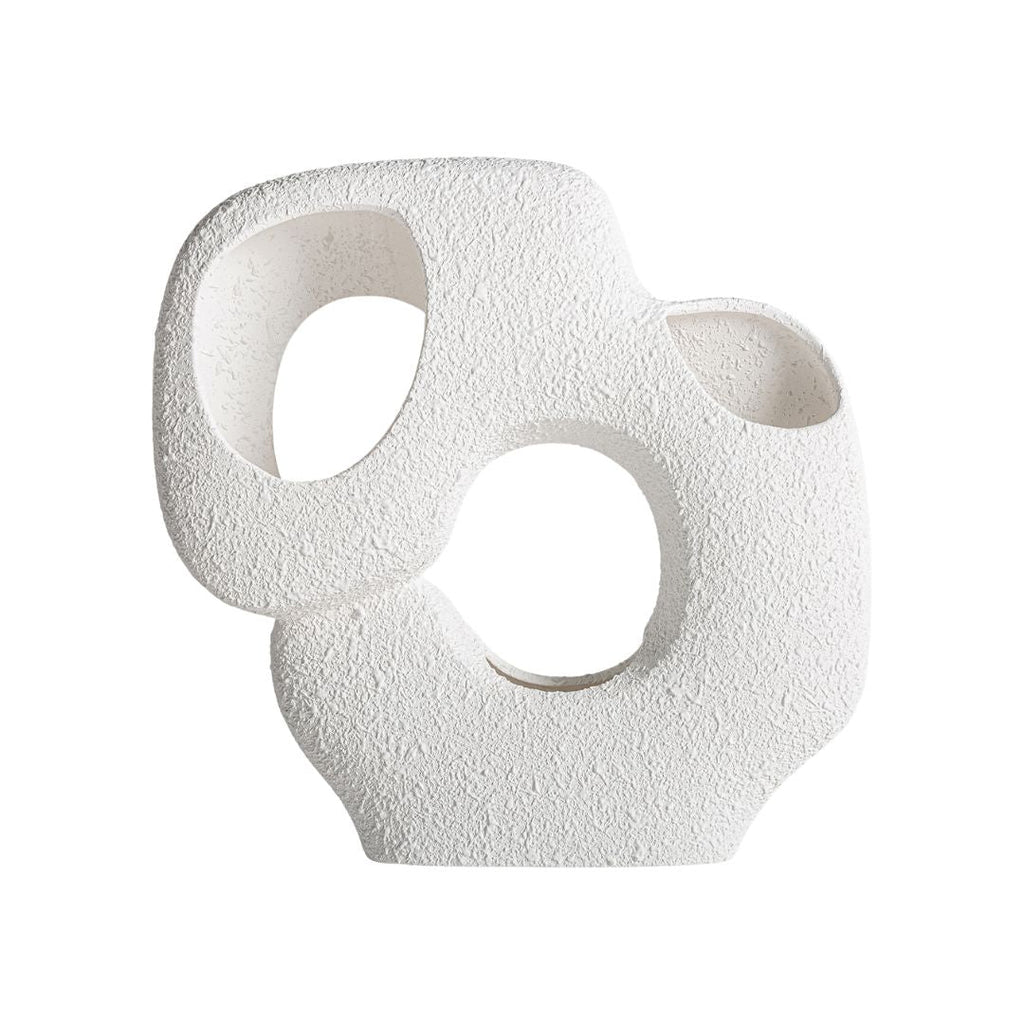 Abstract Deco Figure - White Ceramic Decorative Sculpture - LUXONAS