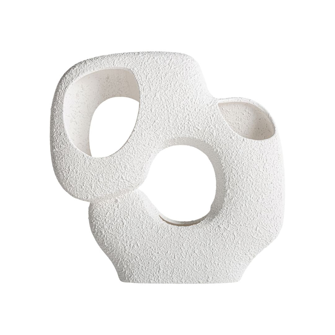 Abstract Deco Figure - White Ceramic Decorative Sculpture - LUXONAS