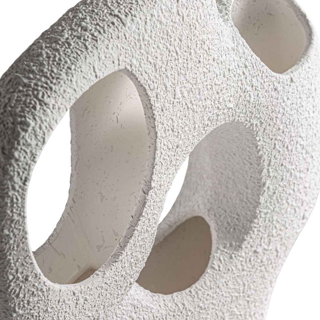 Abstract Deco Figure - White Ceramic Decorative Sculpture - LUXONAS