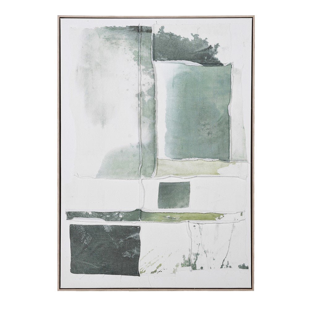 Abstract Greens Textured Painting - Vibrant Wall Art - LUXONAS