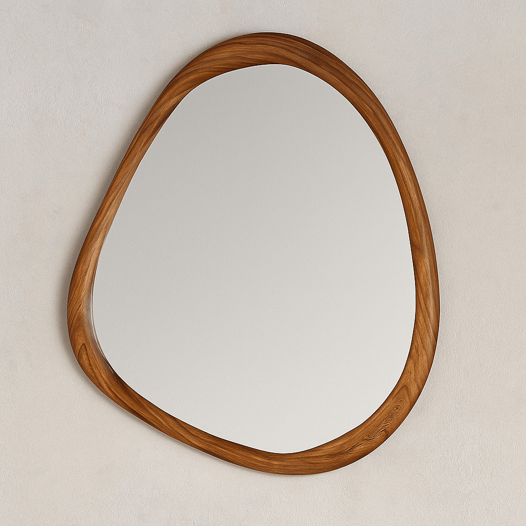 Abstract Mango Wood Mirror - LUXONAS