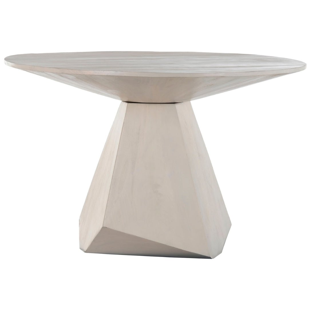 Abstract White Mango Wood Dining Table