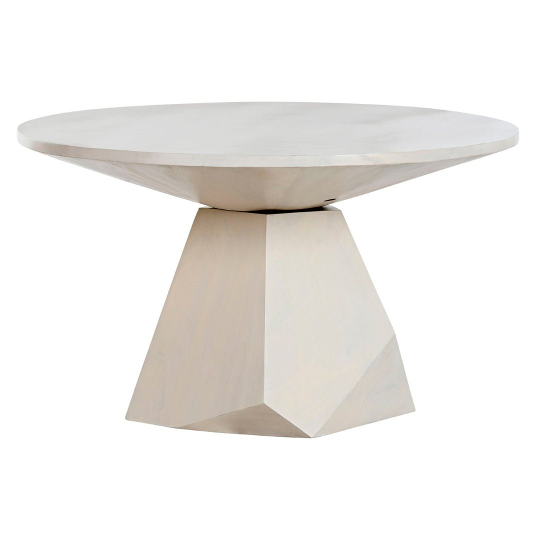 Abstract White Mango Wood Coffee Table
