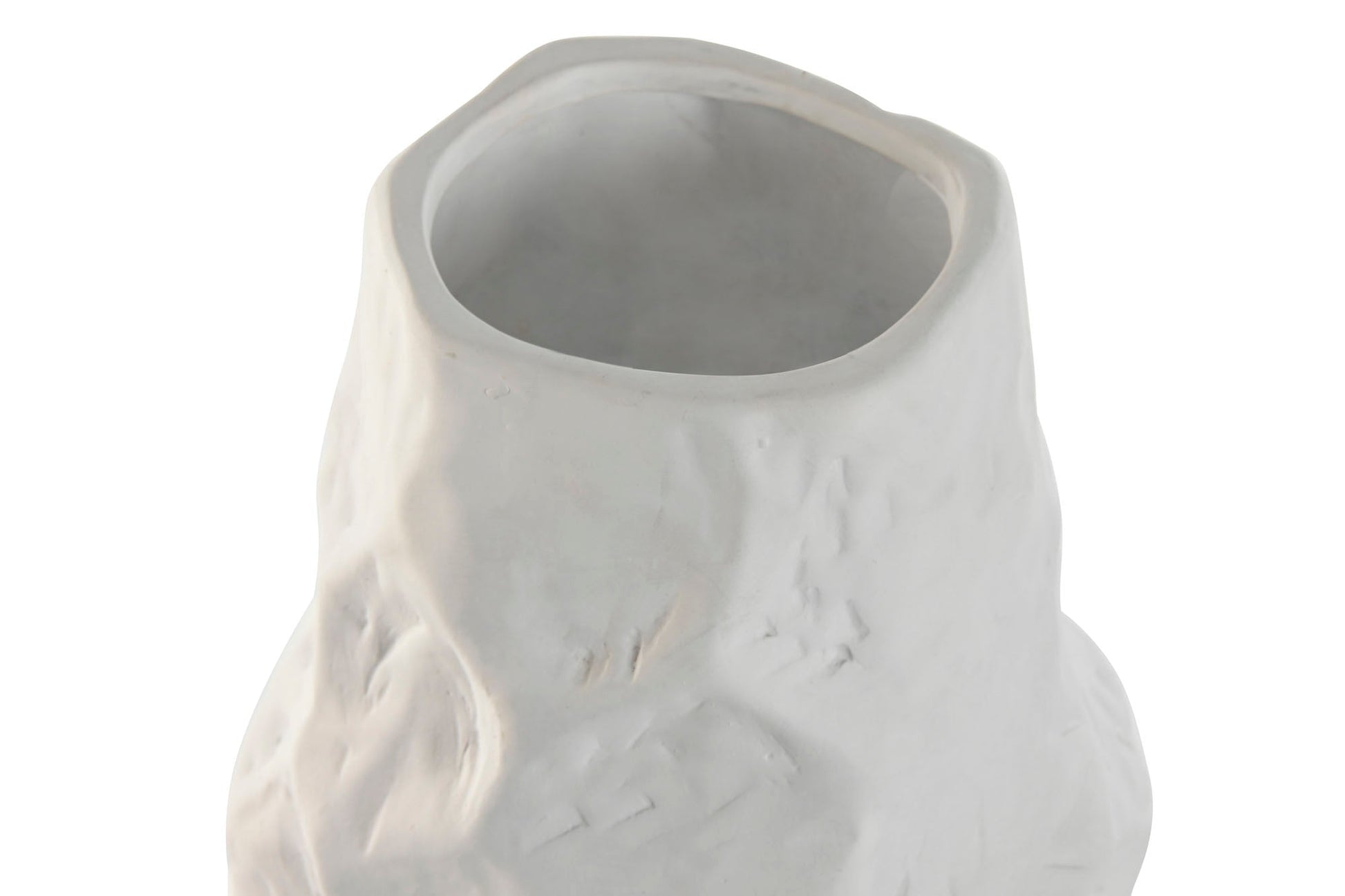 Abstract White Terracotta Vase - LUXONAS