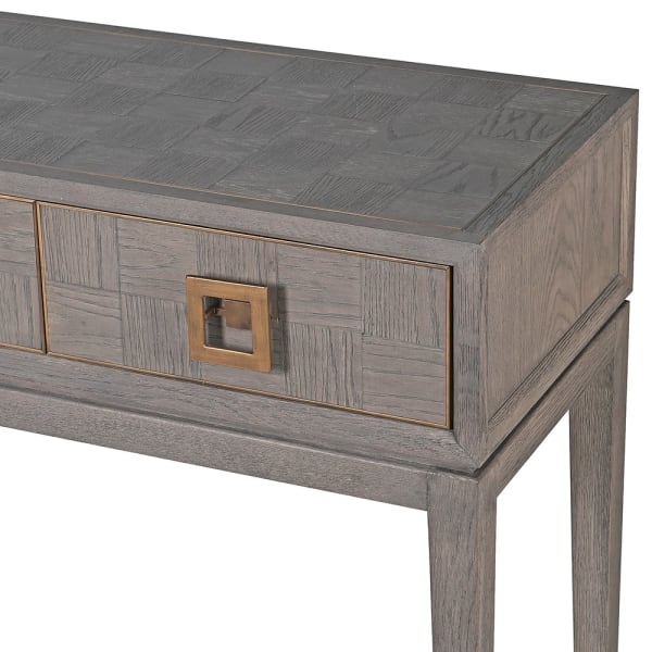 Agartha Taupe Square Console Table w/ 4 Drawers - LUXONAS