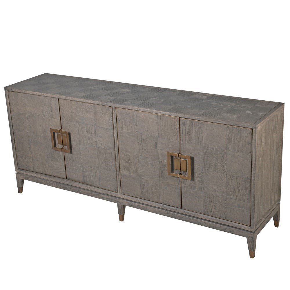 Agartha Taupe Square Pattern Sideboard - LUXONAS