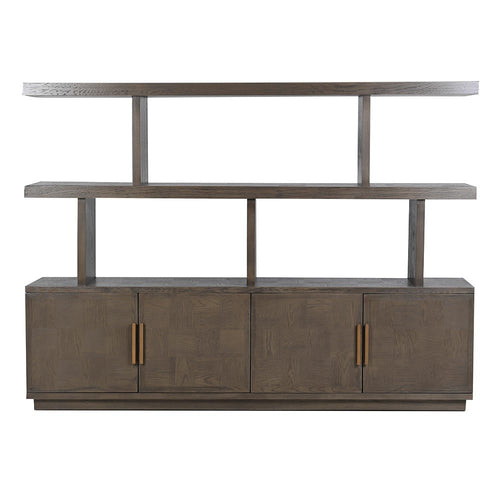 Agartha Taupe Squares 8 Door Bookcase