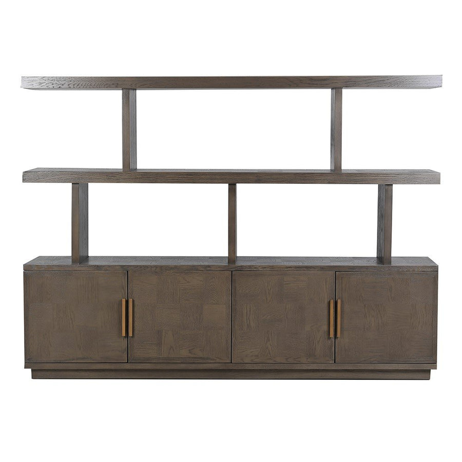 Agartha Taupe Squares 8 Door Bookcase