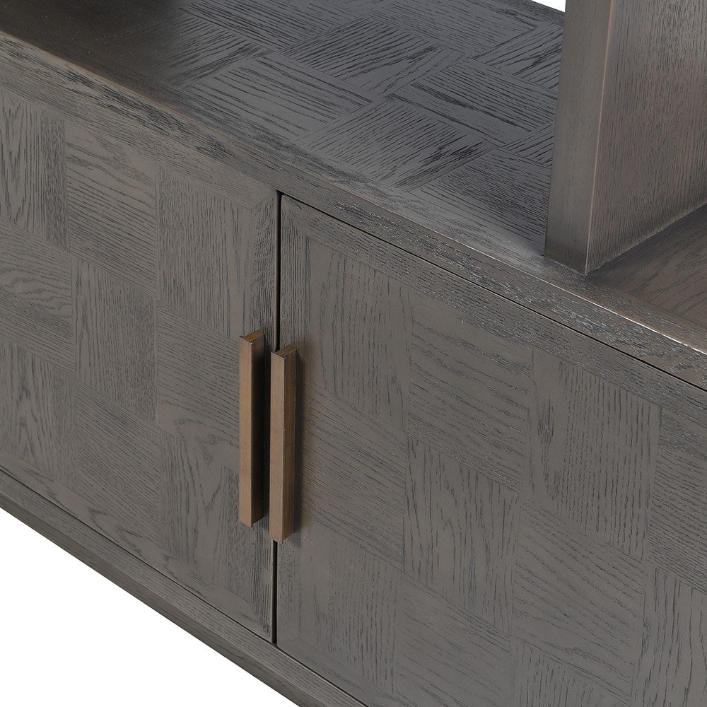 Agartha Taupe Squares 8 Door Bookcase - LUXONAS
