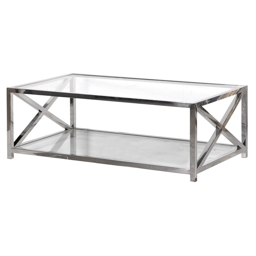 Ageo Glass & Stainless Steel Coffee Table