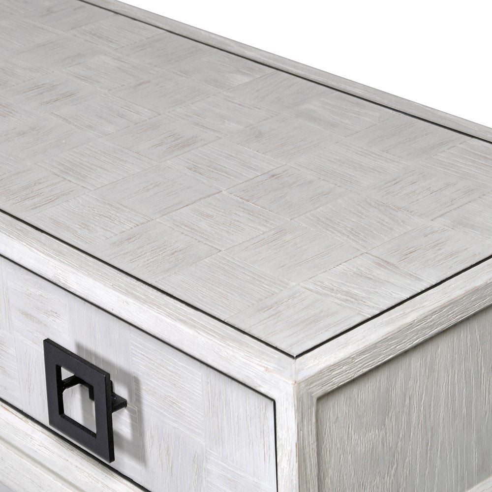 Akila Grey Squares Console Table with Drawers - LUXONAS