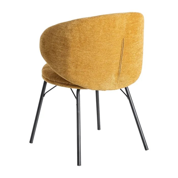 Alder Curve Mustard Dining Chair - LUXONAS