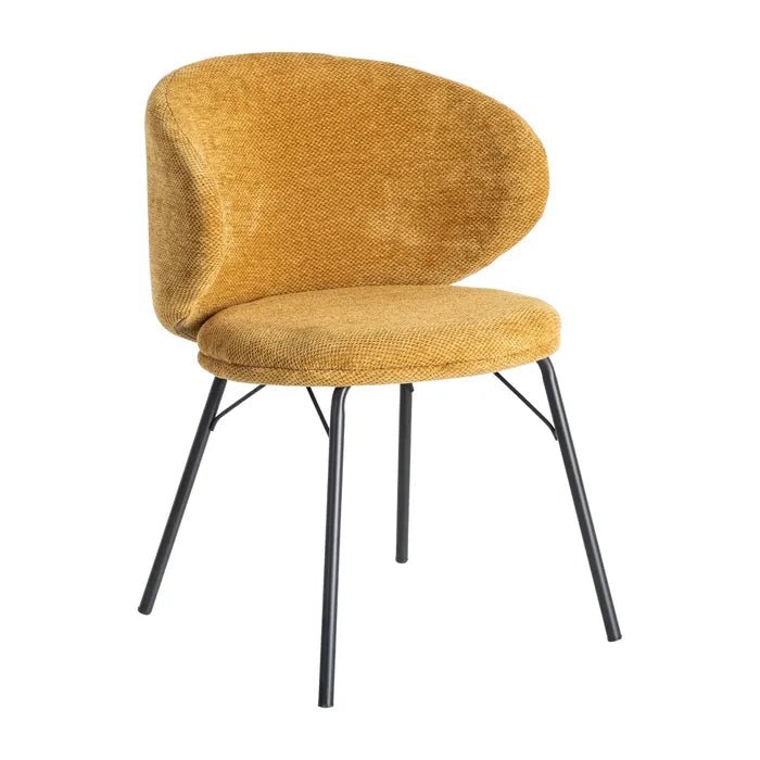 Alder Curve Mustard Dining Chair - LUXONAS