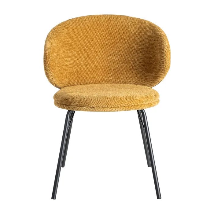 Alder Curve Mustard Dining Chair - LUXONAS