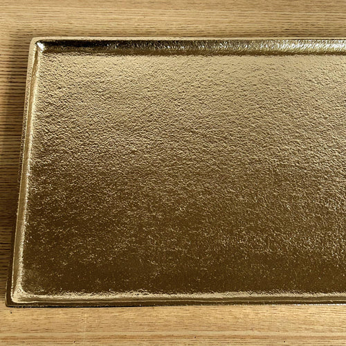 Alice Rectangular Metal Gold Tray