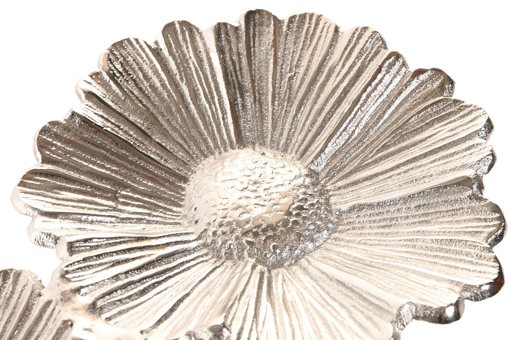 Aluminium Flower Shape Bowl - Elegant Silver Design for Versatile Use - LUXONAS