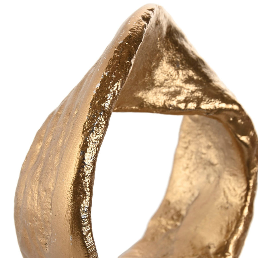 Aluminum & Marble Decorative Circle Sculpture in Gold Finish