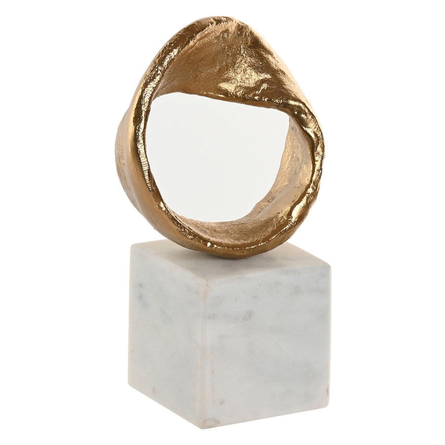 Aluminum & Marble Decorative Circle Sculpture in Gold Finish