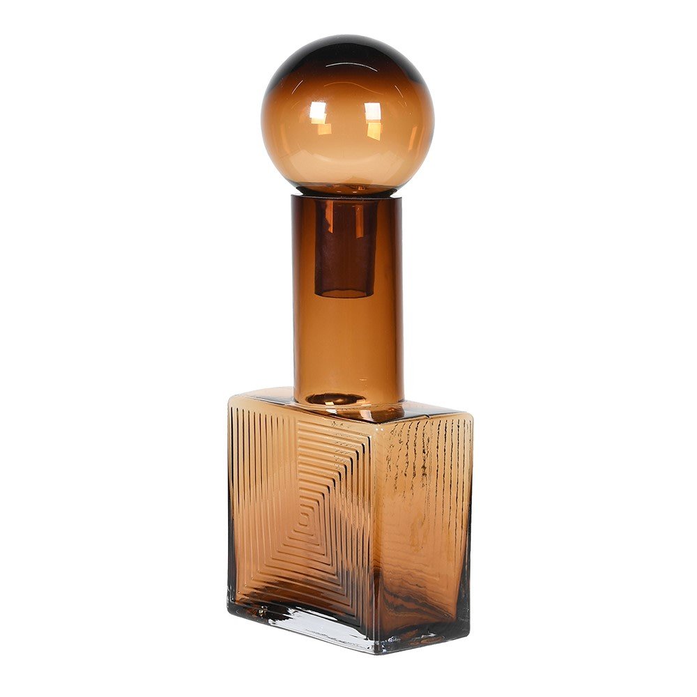 Amber Cube Glass Bottle