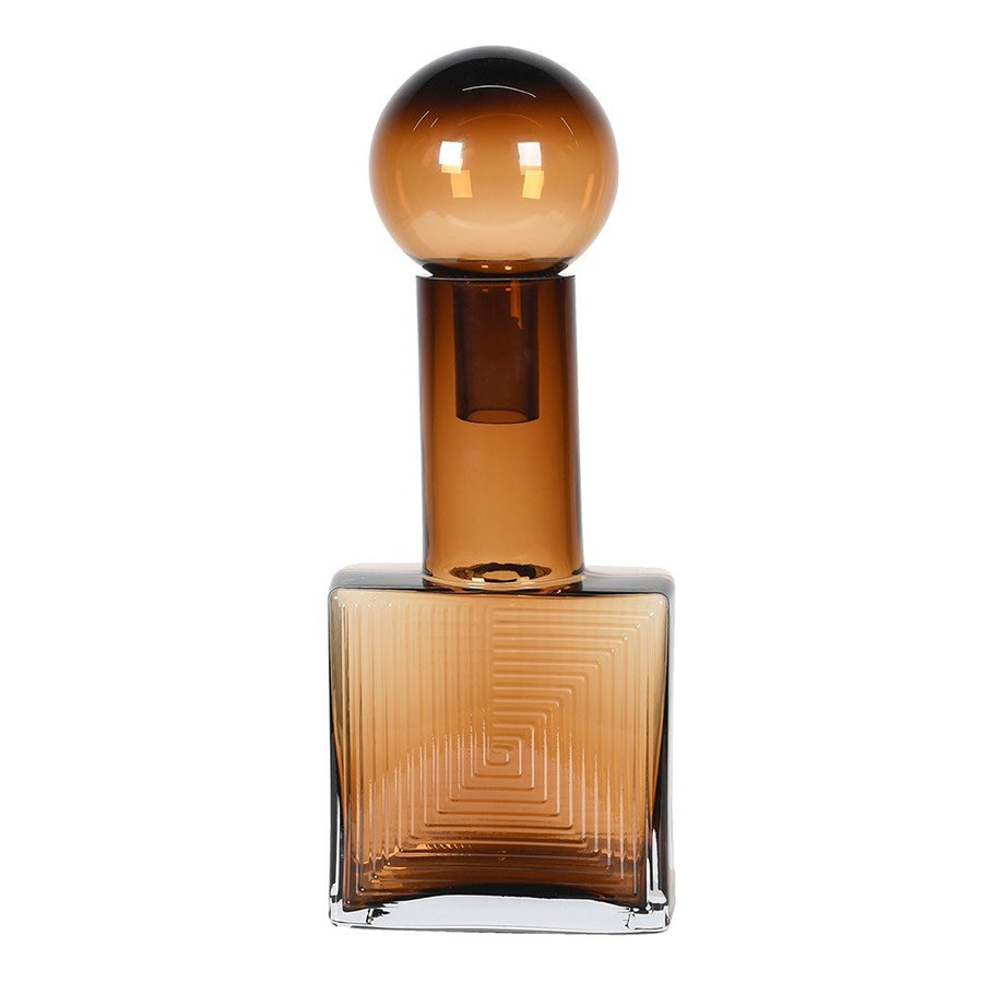 Amber Cube Glass Bottle