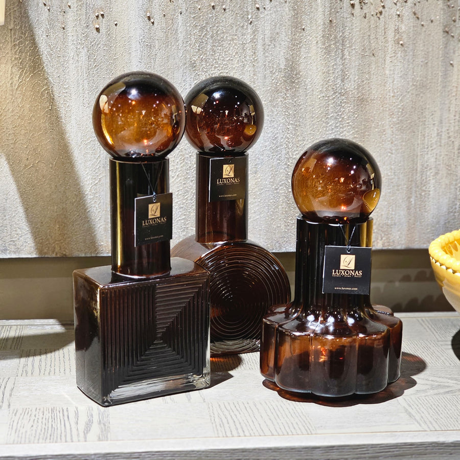 Vintage Amber Glass Bottle