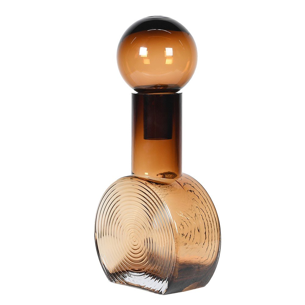 Amber Round Glass Bottle