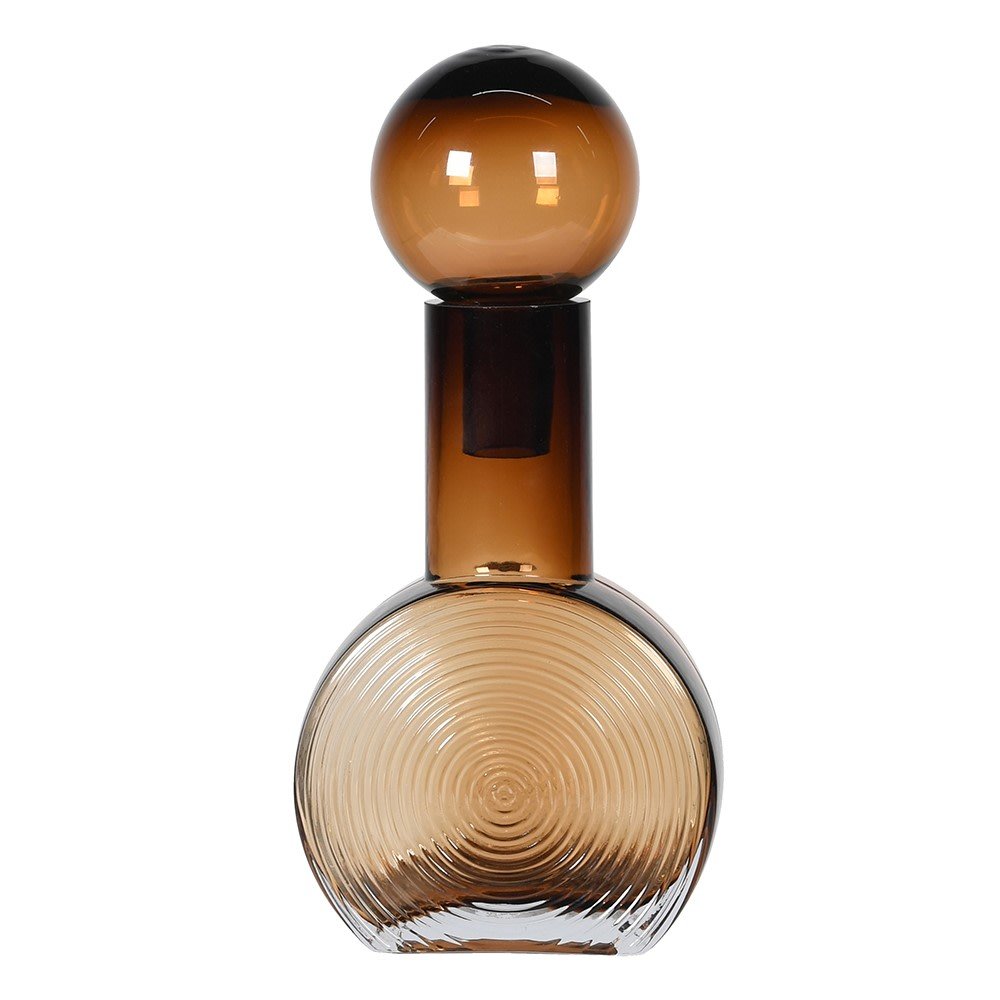 Amber Round Glass Bottle - LUXONAS