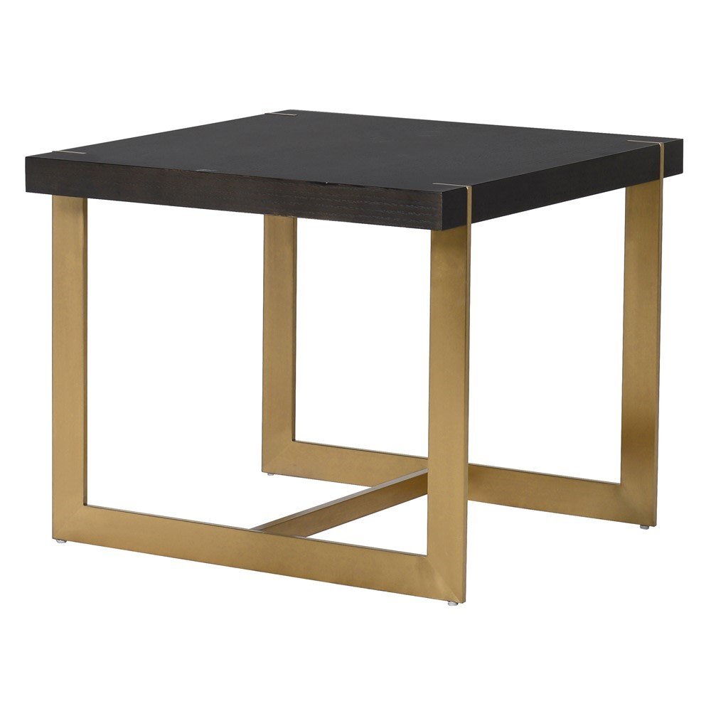 Andros Side Table – Elegant Stainless Steel and Oak Design - LUXONAS
