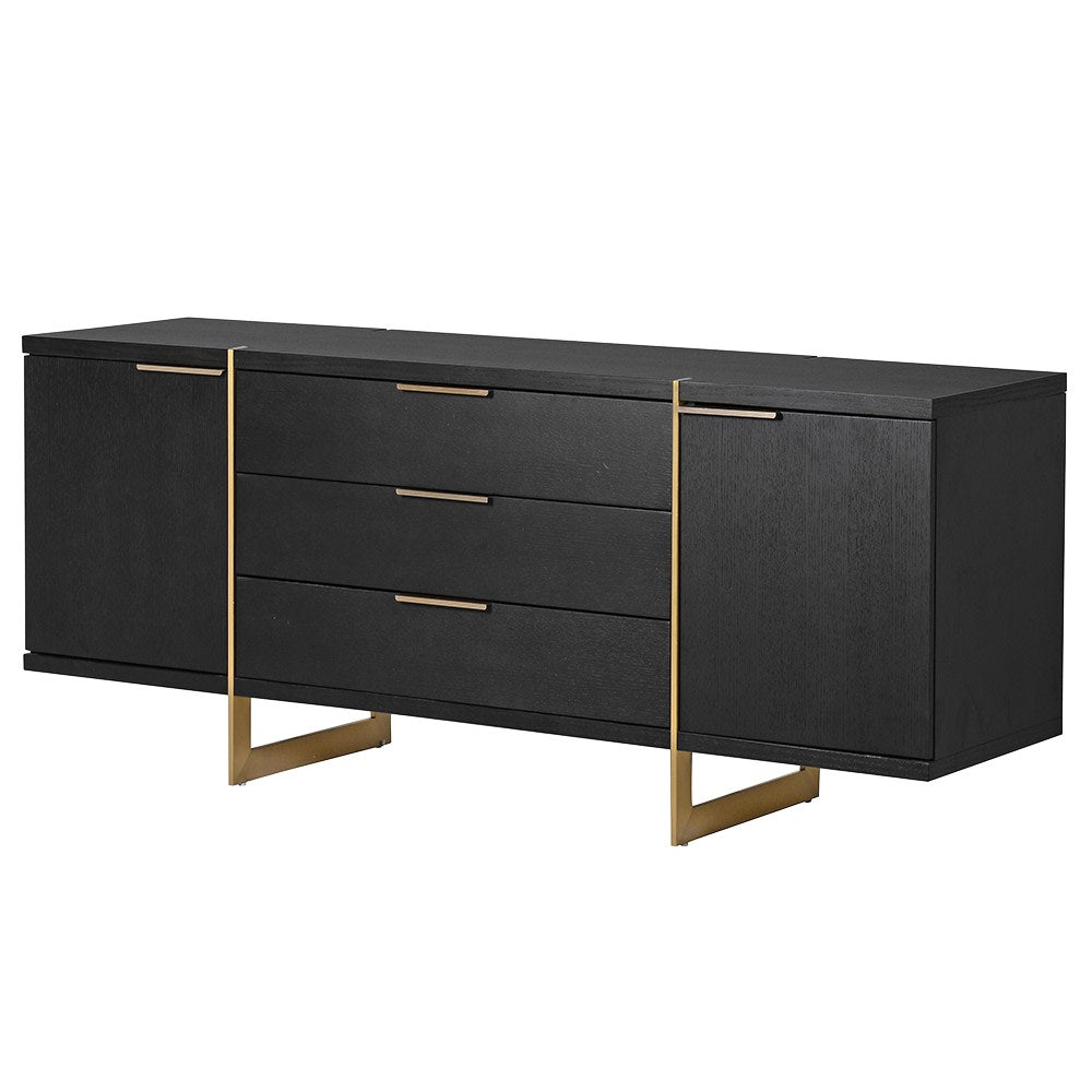 Andros Sideboard - Elegant Oak and Stainless Steel Design - LUXONAS