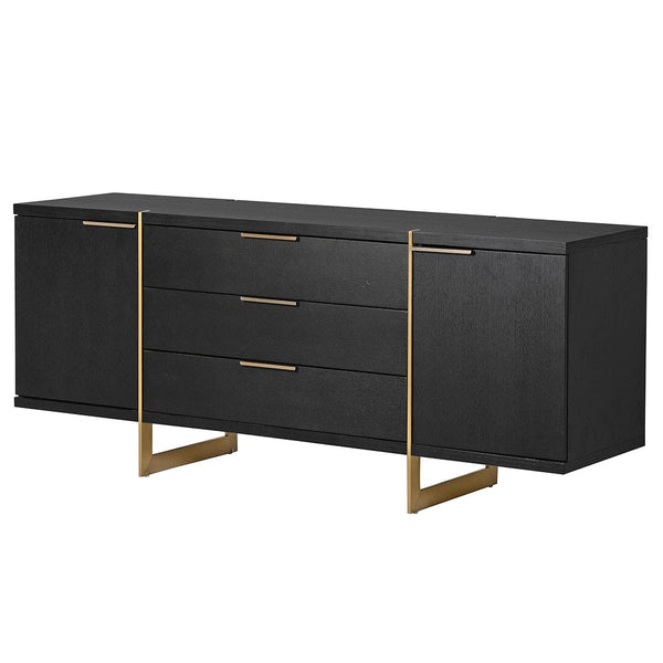 Andros Sideboard - Elegant Oak and Stainless Steel Design