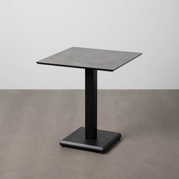 Anthracite Contract Table with Metal and Wood, 68 x 68 x 75 cm