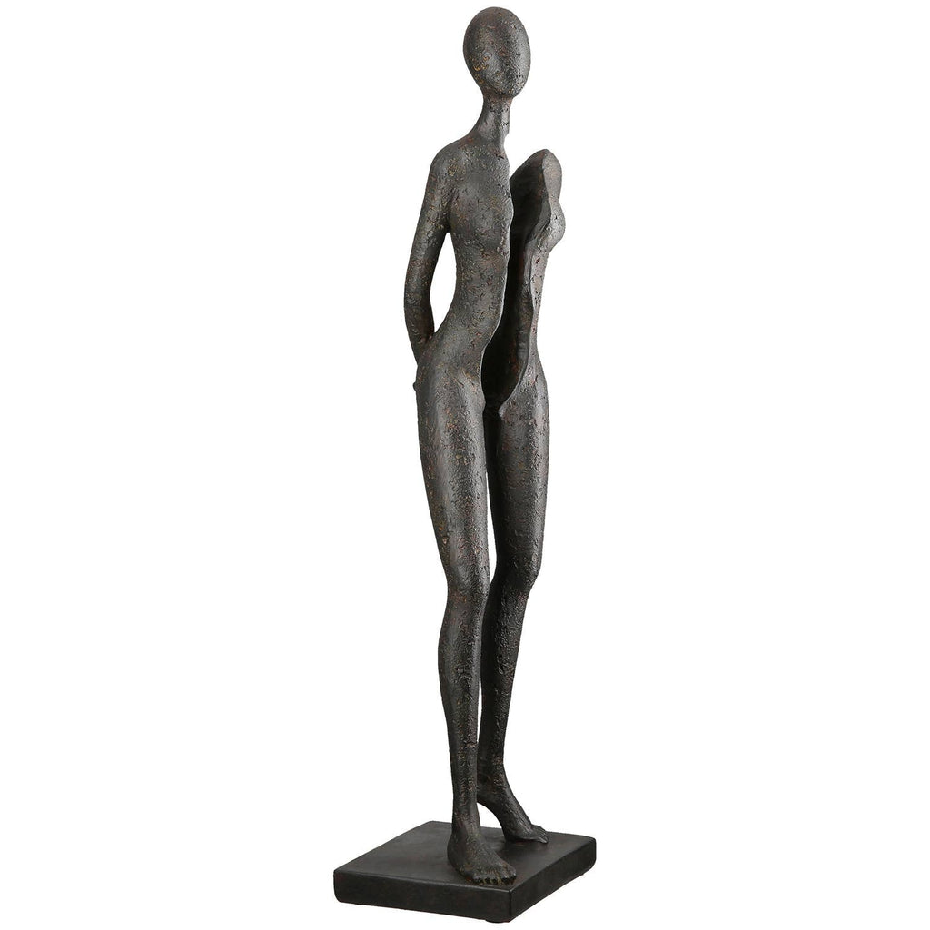 Anthracite Woman Sculpture - LUXONAS HOME