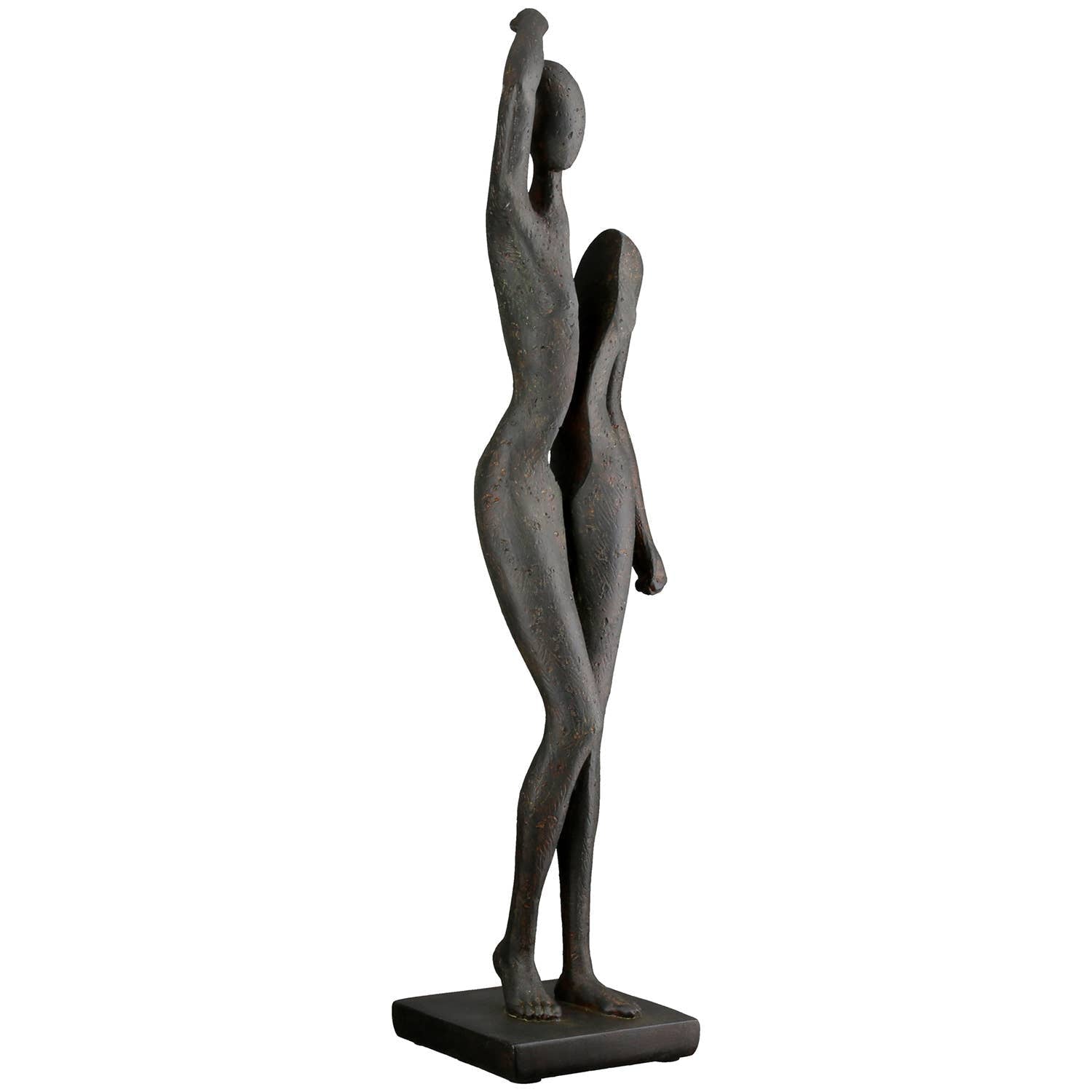 Anthracite Woman Sculpture 40cm - LUXONAS HOME