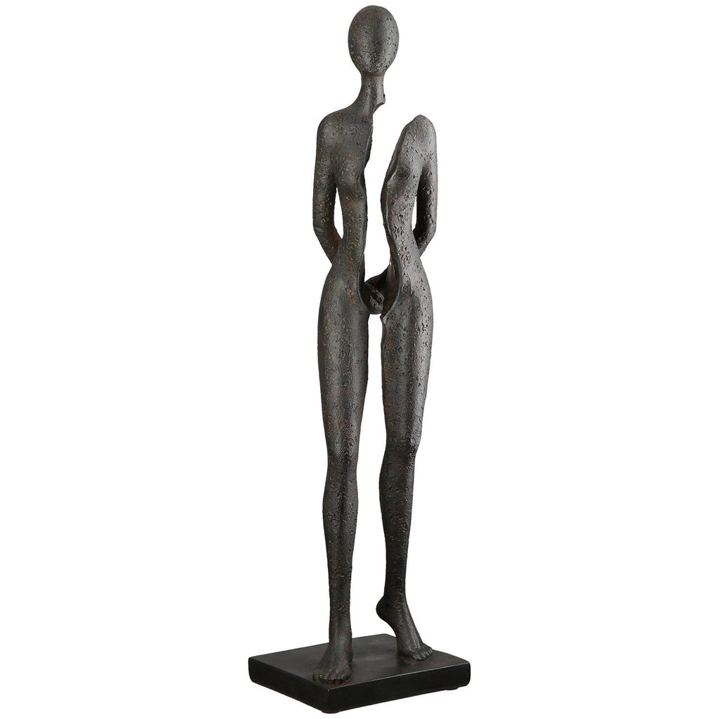 Anthracite Woman Sculpture - LUXONAS HOME